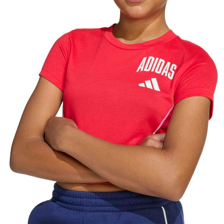 Adidas Blusa JW8658 INF COLEGIATTE Pure RubyWhite Poliester -1-